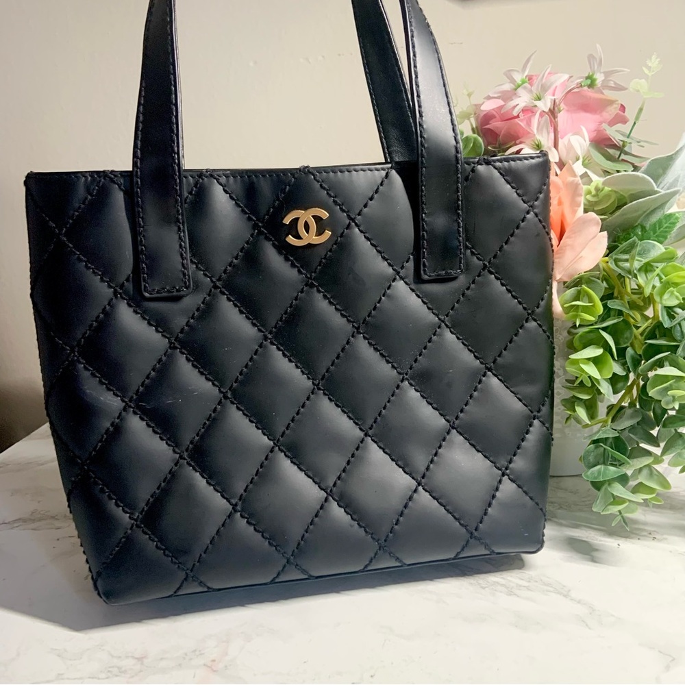Chanel Quilted Lambskin Leather Tote